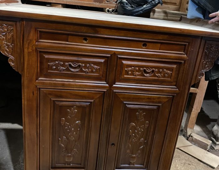 Bàn thờ gia tiên 1 tầng gỗ tràm GT109